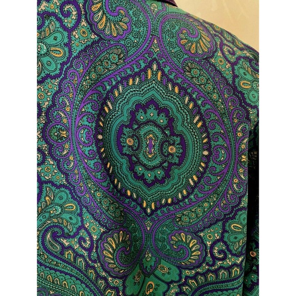 Victoria Secret Gold Label Double Breasted Robe Paisley Silky Long Sleev… - Picture 4 of 5